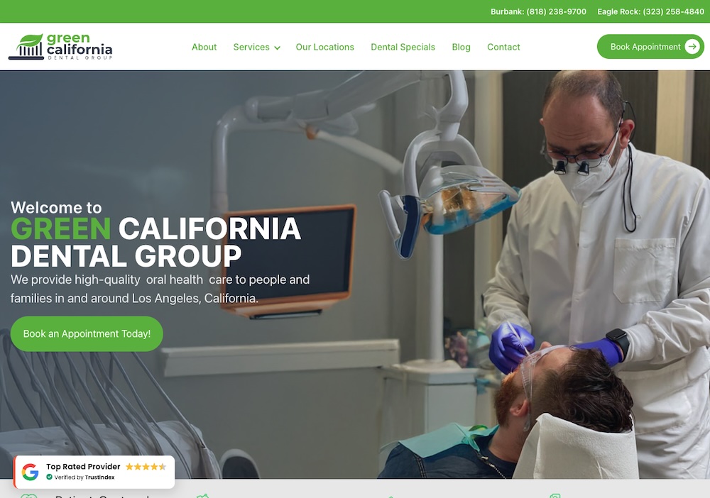 Green California Dental Group website design